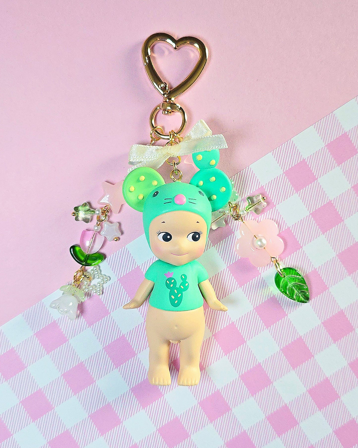 Cactus Mouse Angel Keychain (Gold)