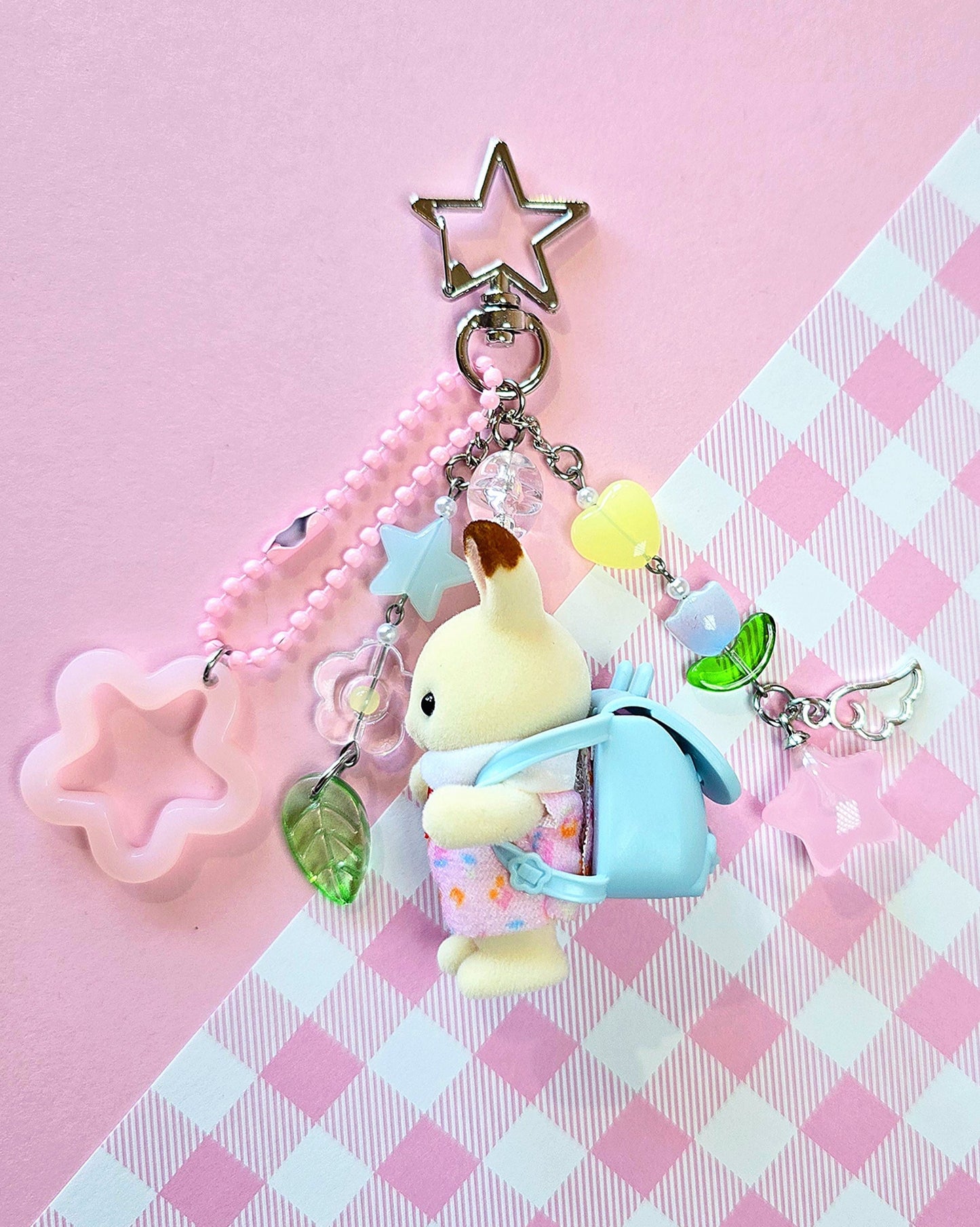 Nursery Rabbit Keychain (Pink Dress)