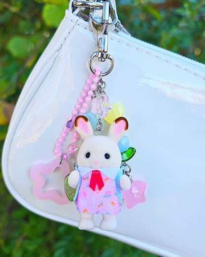 Nursery Rabbit Keychain (Pink Dress)