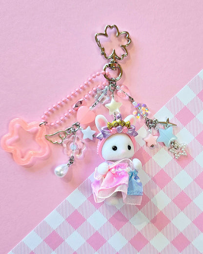 Rabbit Unicorn Princess Keychain