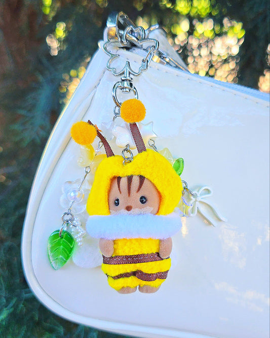 Bee Costume Squirrel Keychain
