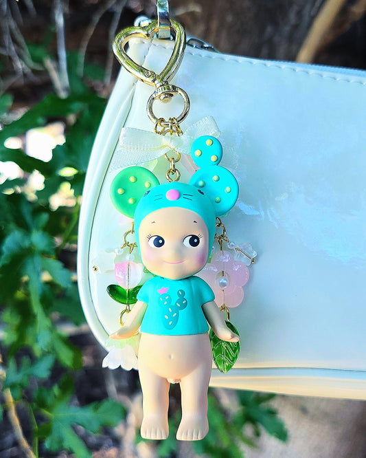Cactus Mouse Angel Keychain (Gold)