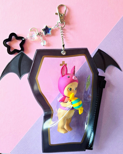 Black Bat Carry Case Keychain