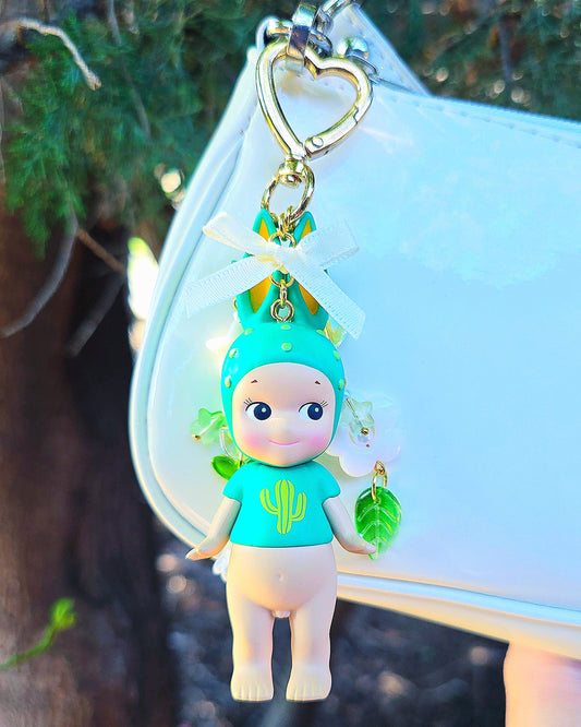Cactus Rabbit Angel Keychain (Gold)